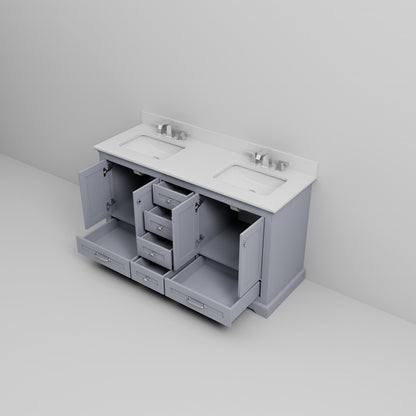 Dukes 60 in. W x 22 in. D Dark Grey Double Bath Vanity