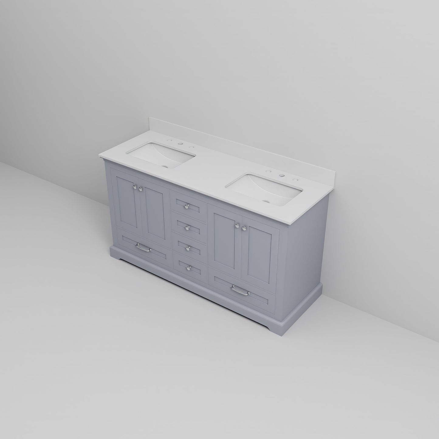 Dukes 60 in. W x 22 in. D Dark Grey Double Bath Vanity