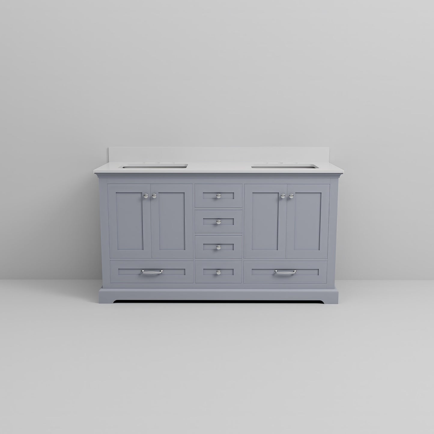 Dukes 60 in. W x 22 in. D Dark Grey Double Bath Vanity