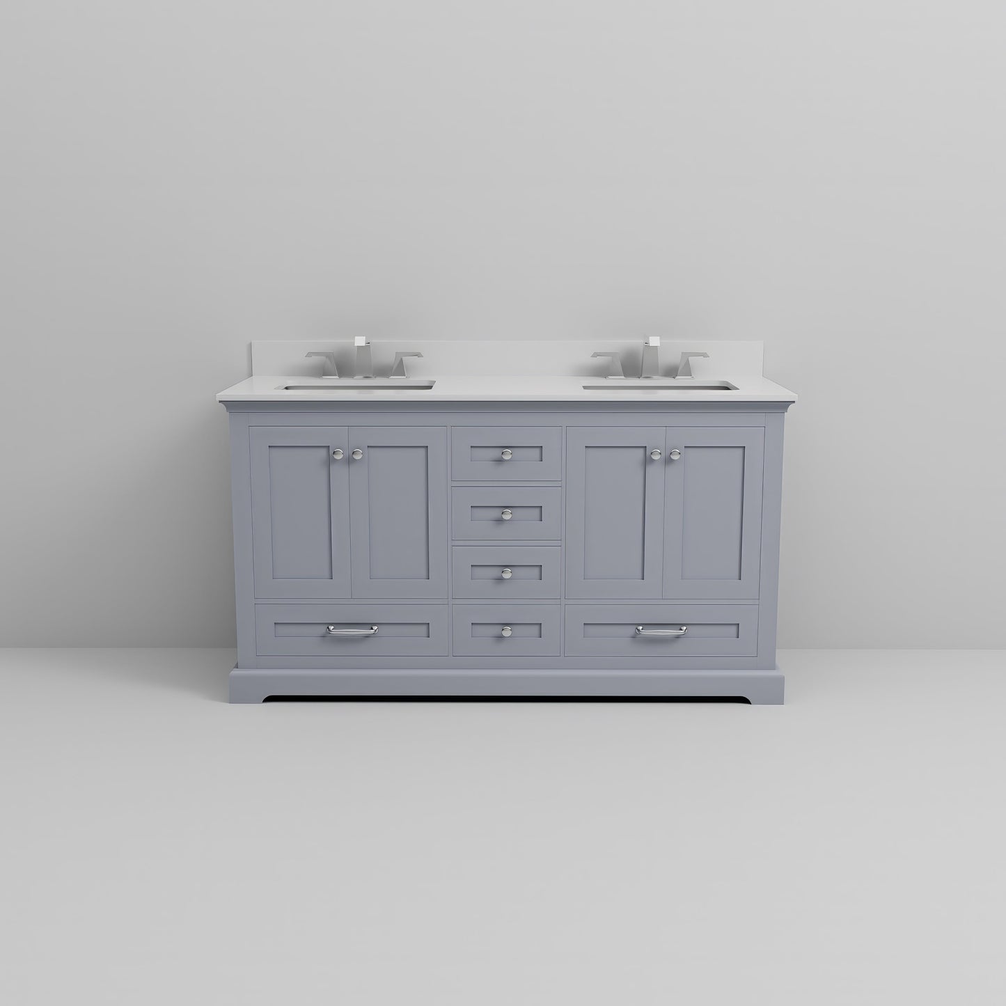 Dukes 60 in. W x 22 in. D Dark Grey Double Bath Vanity