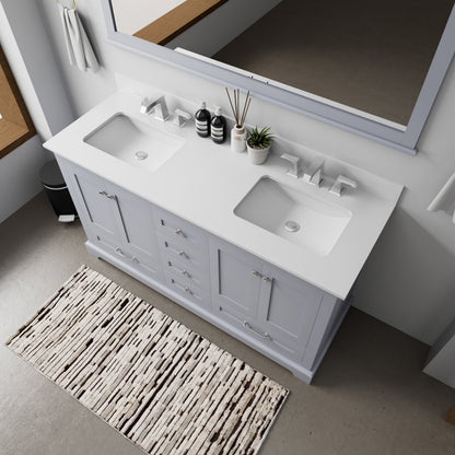 Dukes 60 in. W x 22 in. D Dark Grey Double Bath Vanity