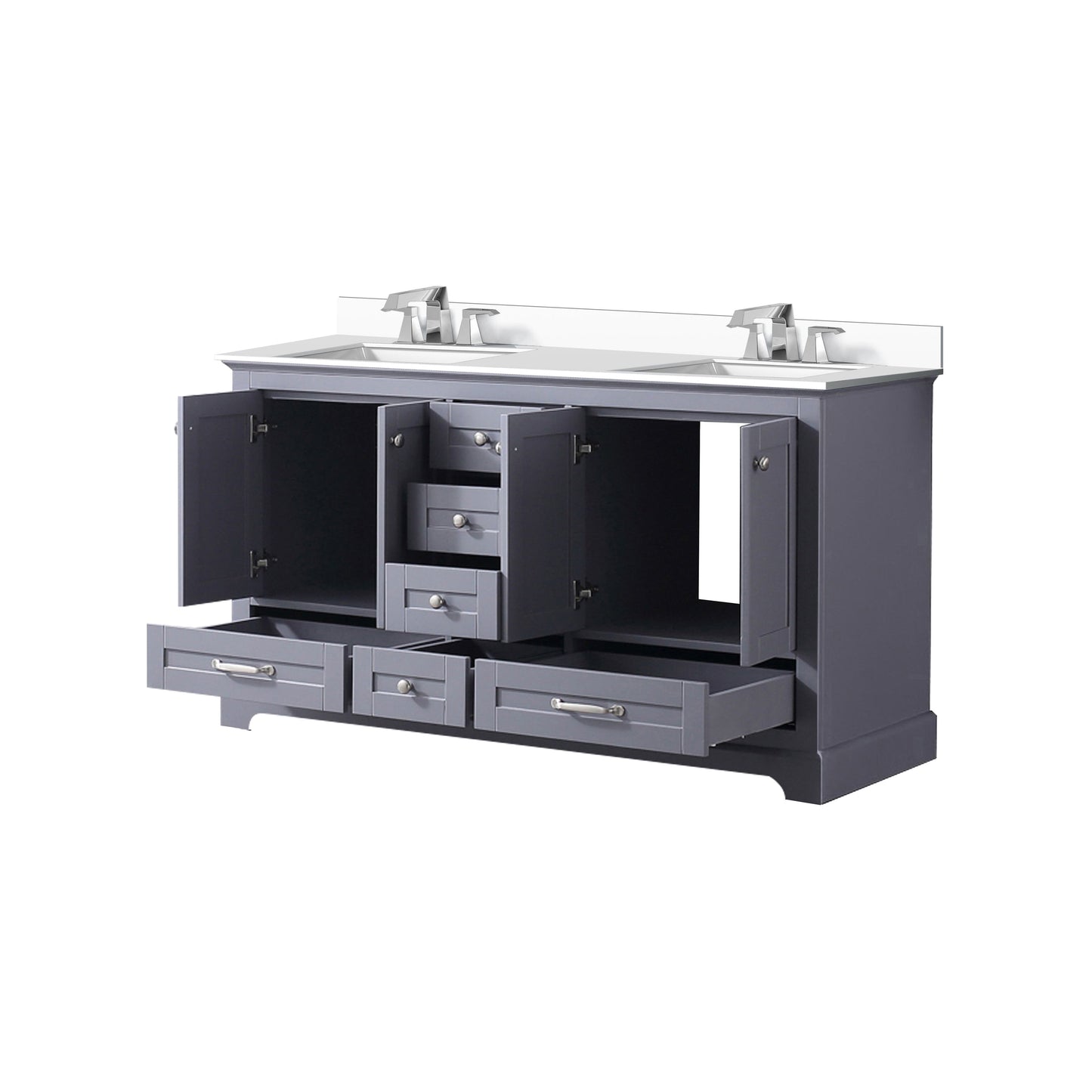 Dukes 60 in. W x 22 in. D Dark Grey Double Bath Vanity
