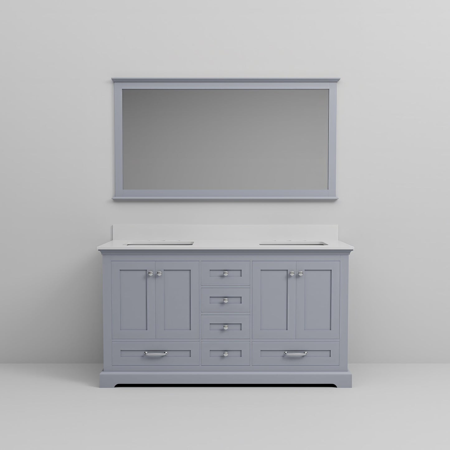 Dukes 60 in. W x 22 in. D Dark Grey Double Bath Vanity