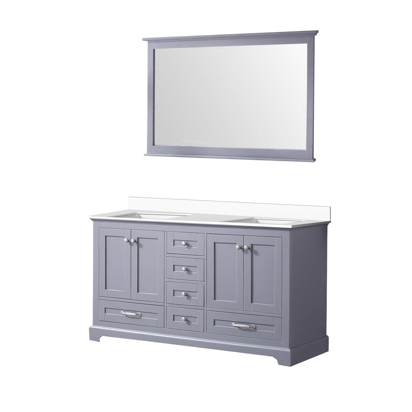 Dukes 60 in. W x 22 in. D Dark Grey Double Bath Vanity