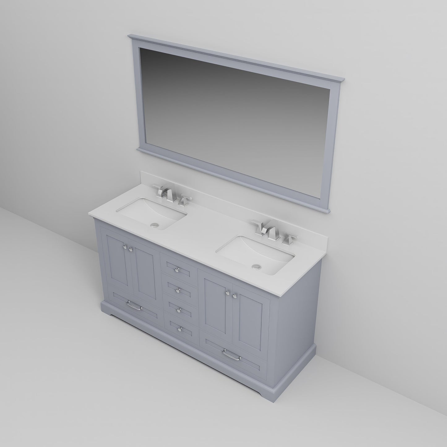 Dukes 60 in. W x 22 in. D Dark Grey Double Bath Vanity