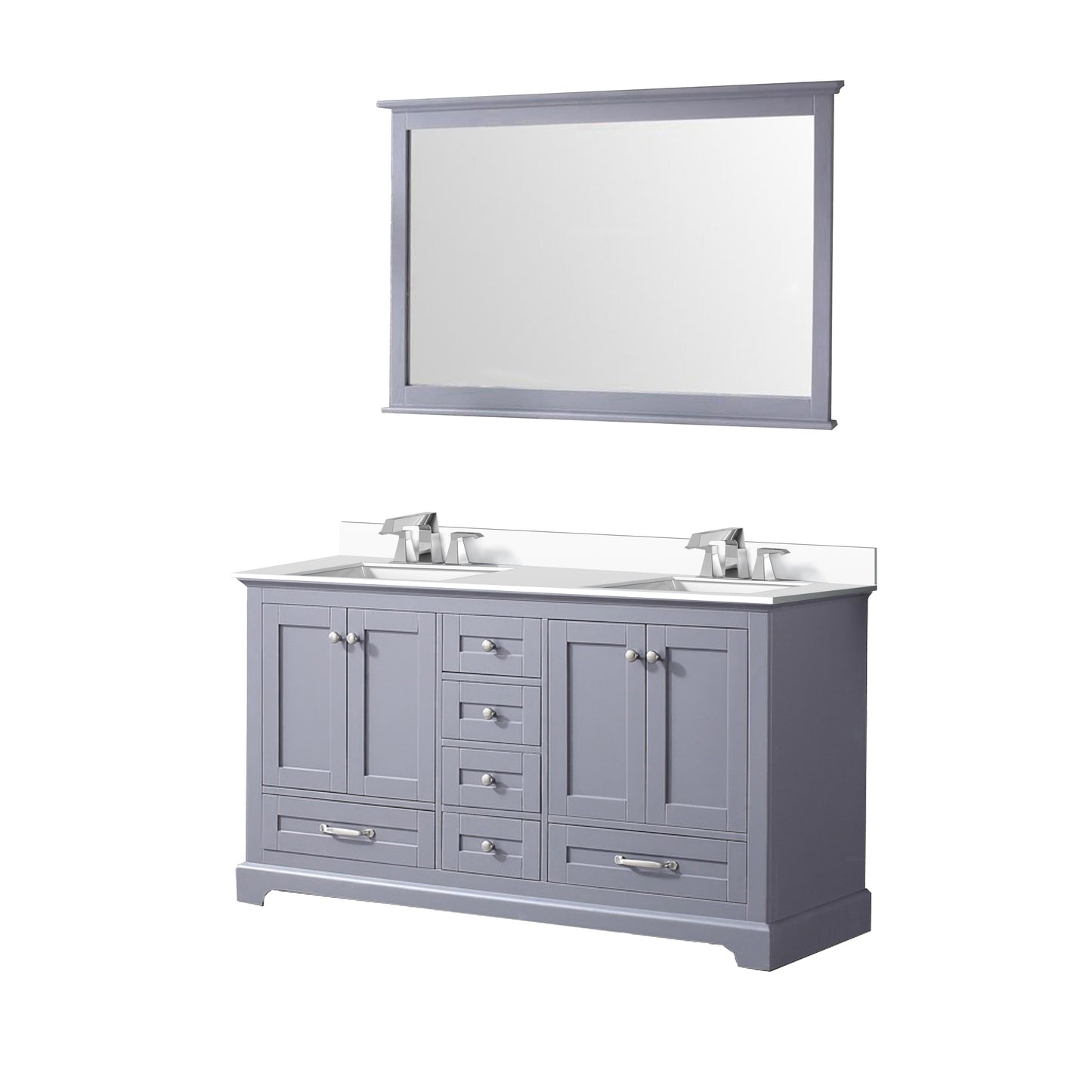 Dukes 60 in. W x 22 in. D Dark Grey Double Bath Vanity