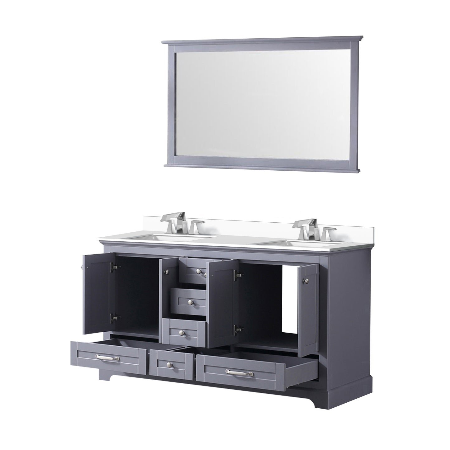 Dukes 60 in. W x 22 in. D Dark Grey Double Bath Vanity