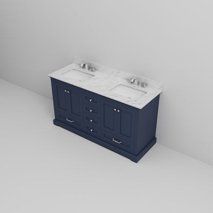 Dukes 60 in. W x 22 in. D Navy Blue Double Bath Vanity