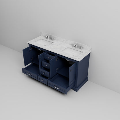 Dukes 60 in. W x 22 in. D Navy Blue Double Bath Vanity