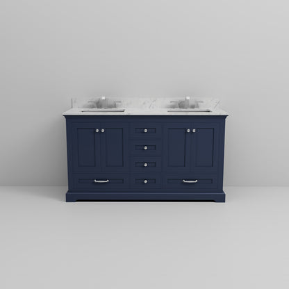 Dukes 60 in. W x 22 in. D Navy Blue Double Bath Vanity