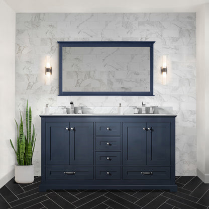 Dukes 60 in. W x 22 in. D Navy Blue Double Bath Vanity