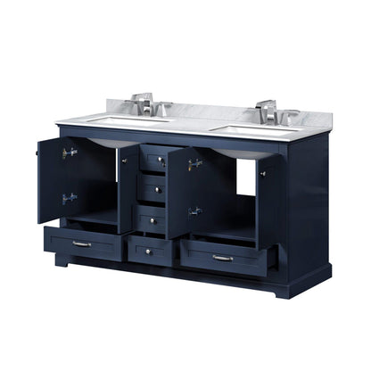 Dukes 60 in. W x 22 in. D Navy Blue Double Bath Vanity