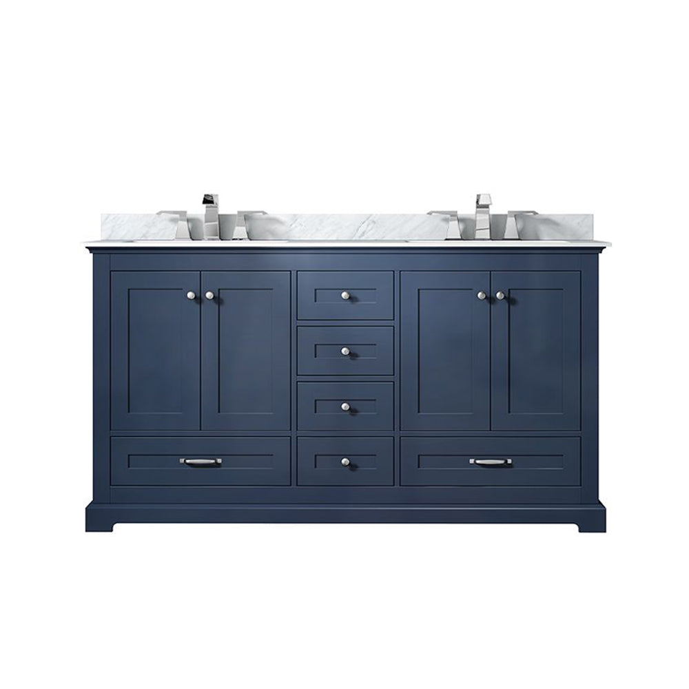 Dukes 60 in. W x 22 in. D Navy Blue Double Bath Vanity