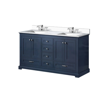 Dukes 60 in. W x 22 in. D Navy Blue Double Bath Vanity