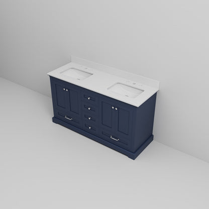 Dukes 60 in. W x 22 in. D Navy Blue Double Bath Vanity