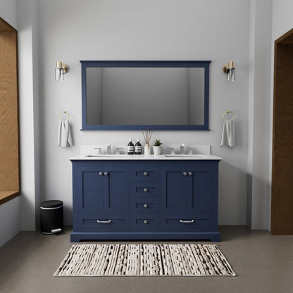Dukes 60 in. W x 22 in. D Navy Blue Double Bath Vanity