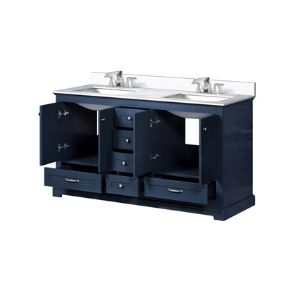 Dukes 60 in. W x 22 in. D Navy Blue Double Bath Vanity