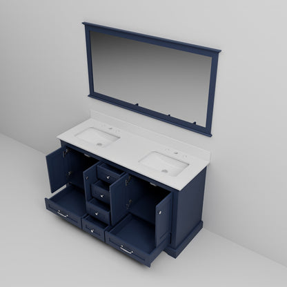 Dukes 60 in. W x 22 in. D Navy Blue Double Bath Vanity