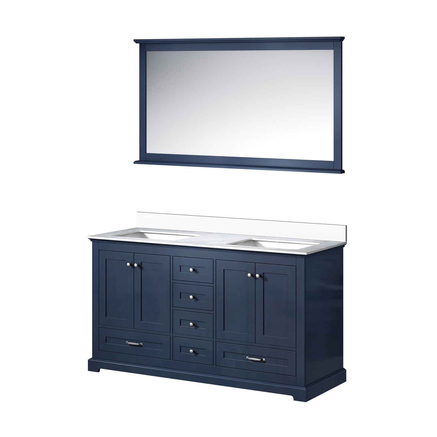Dukes 60 in. W x 22 in. D Navy Blue Double Bath Vanity