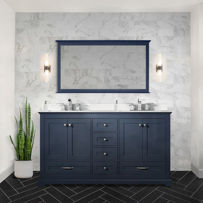 Dukes 60 in. W x 22 in. D Navy Blue Double Bath Vanity