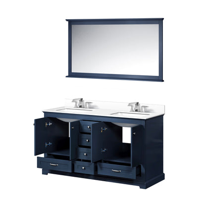 Dukes 60 in. W x 22 in. D Navy Blue Double Bath Vanity