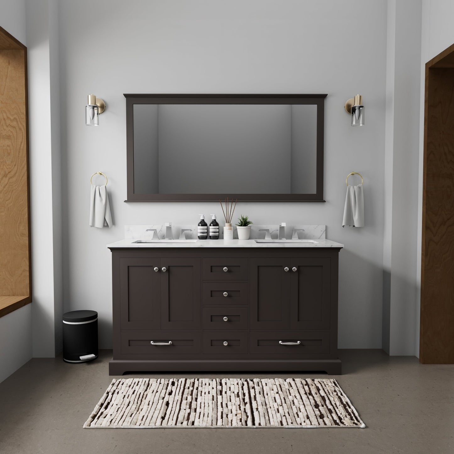 Dukes 60 in. W x 22 in. D Espresso Double Bath Vanity