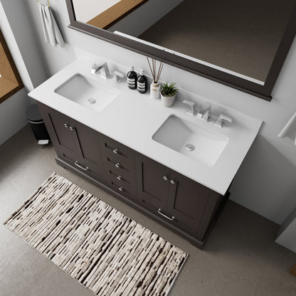Dukes 60 in. W x 22 in. D Espresso Double Bath Vanity