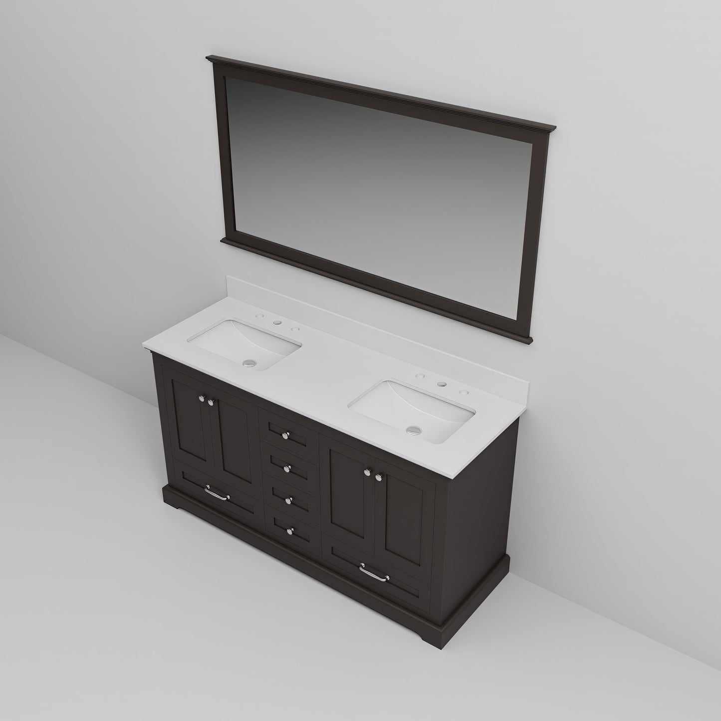 Dukes 60 in. W x 22 in. D Espresso Double Bath Vanity