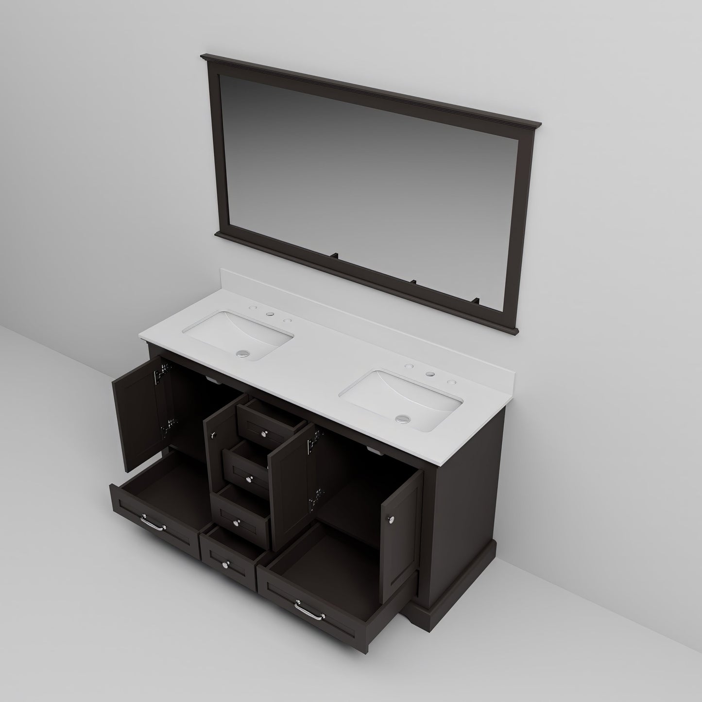 Dukes 60 in. W x 22 in. D Espresso Double Bath Vanity