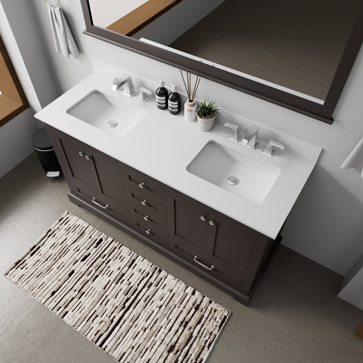 Dukes 60 in. W x 22 in. D Espresso Double Bath Vanity