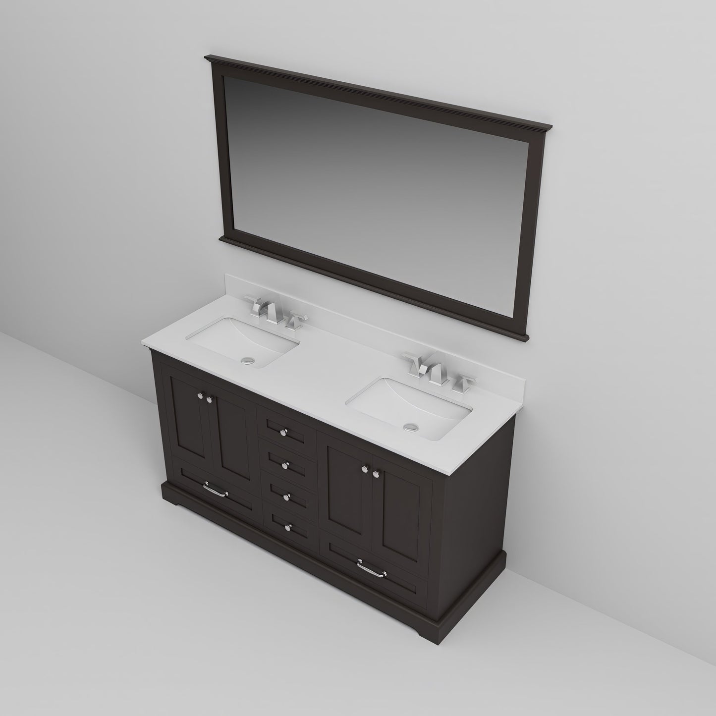Dukes 60 in. W x 22 in. D Espresso Double Bath Vanity