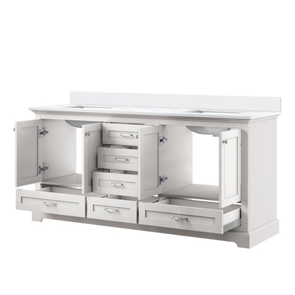Dukes 72 in. W x 22 in. D White Double Bath Vanity and Cultured Marble Top