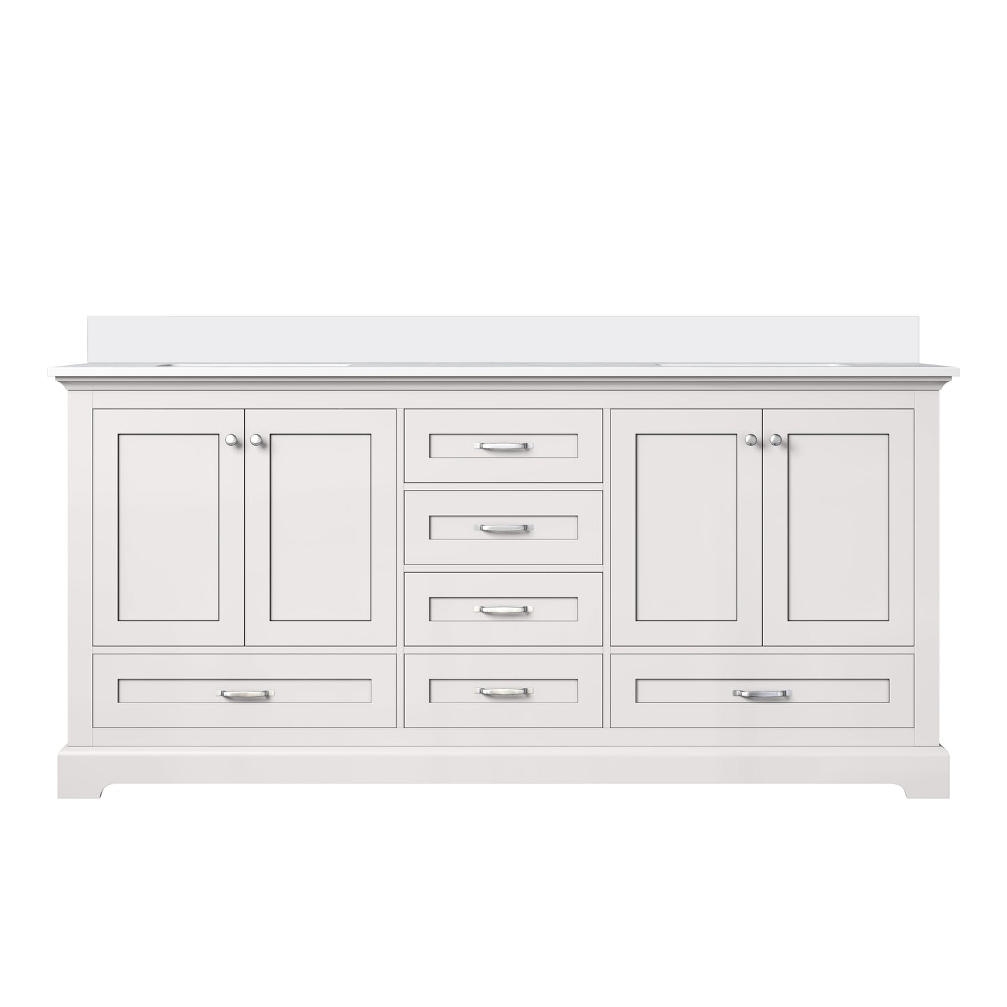 Dukes 72 in. W x 22 in. D White Double Bath Vanity and Cultured Marble Top