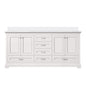 Dukes 72 in. W x 22 in. D White Double Bath Vanity and Cultured Marble Top