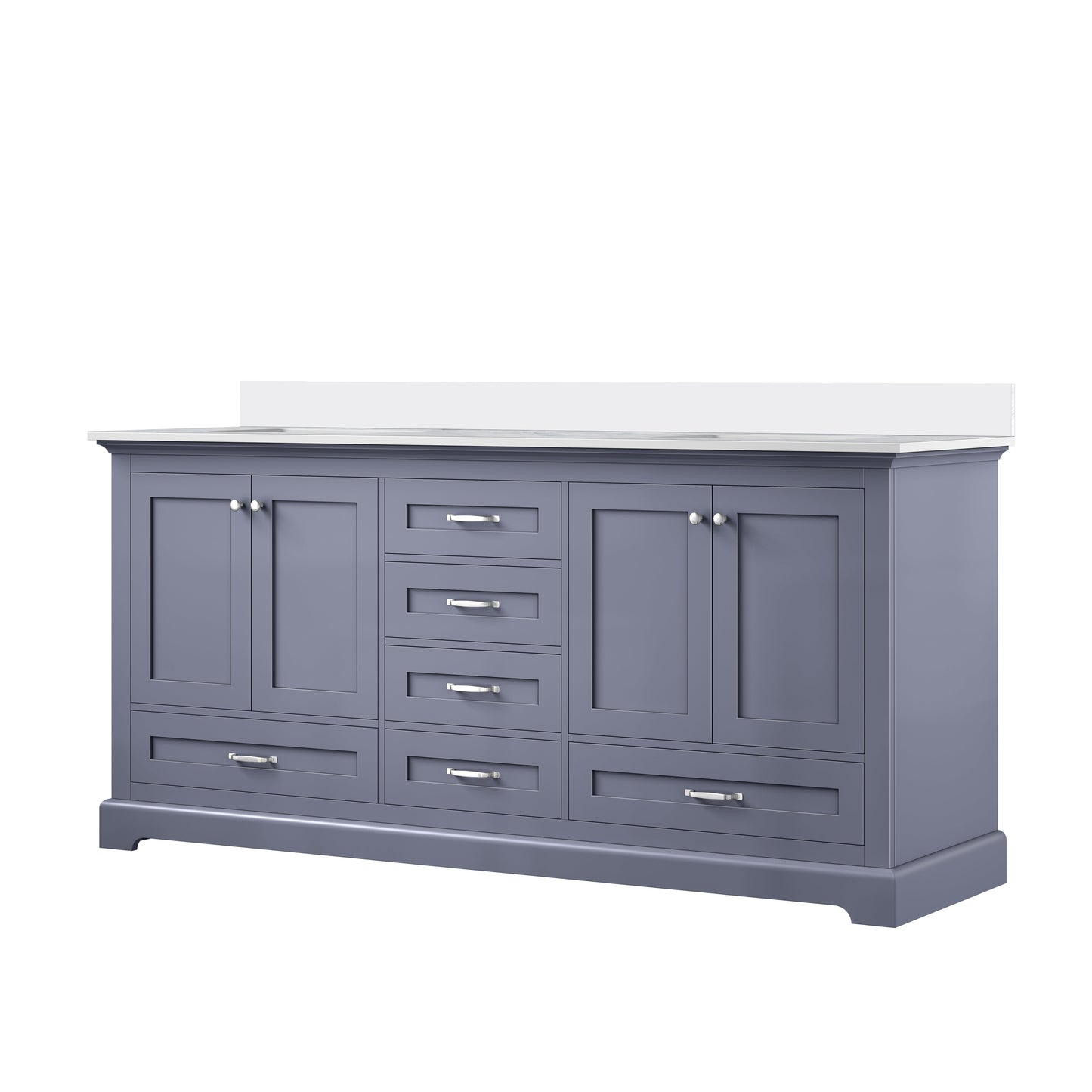 Dukes 72 in. W x 22 in. D Dark Grey Double Bath Vanity and Cultured Marble Top