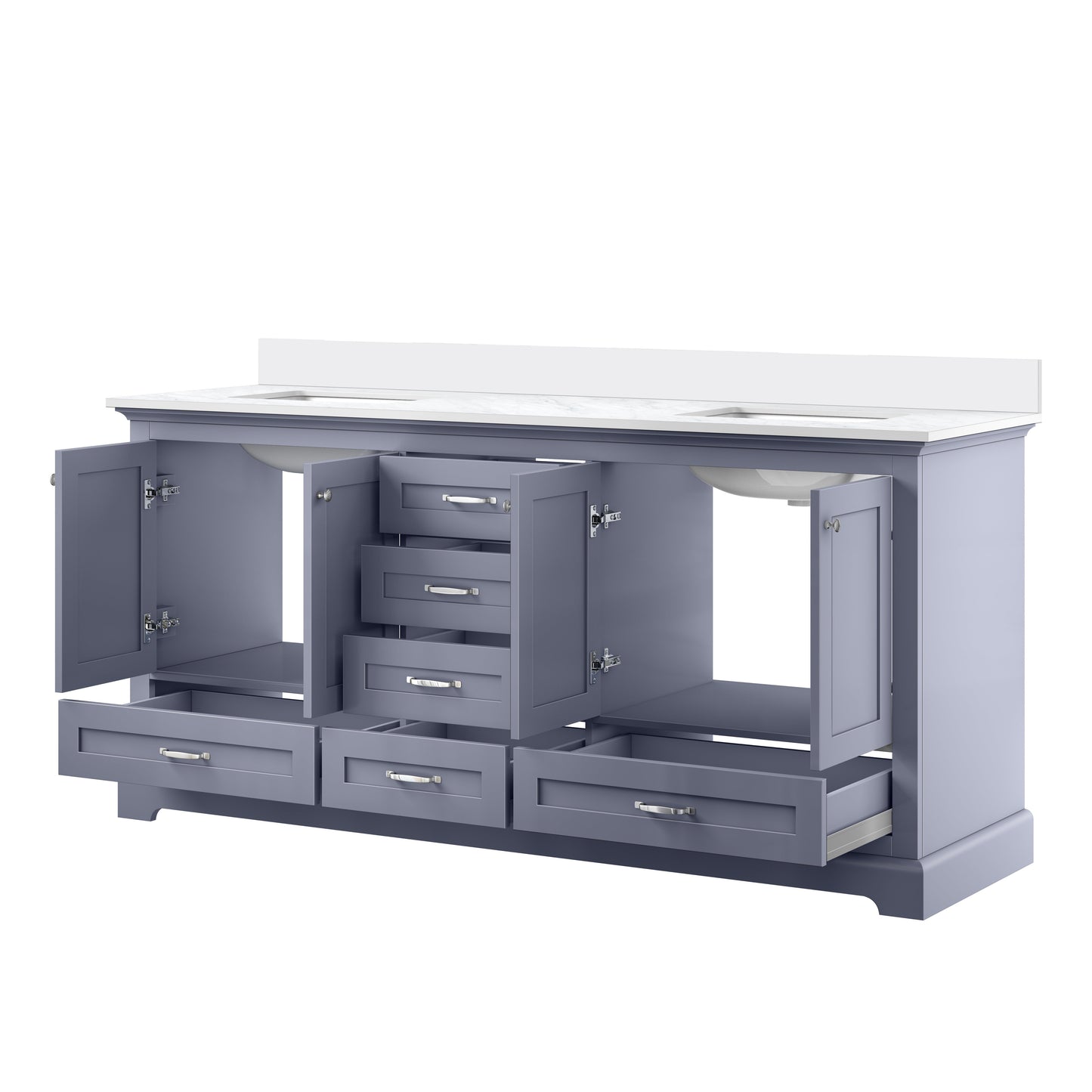 Dukes 72 in. W x 22 in. D Dark Grey Double Bath Vanity and Cultured Marble Top