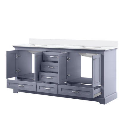 Dukes 72 in. W x 22 in. D Dark Grey Double Bath Vanity and Cultured Marble Top