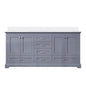 Dukes 72 in. W x 22 in. D Dark Grey Double Bath Vanity and Cultured Marble Top