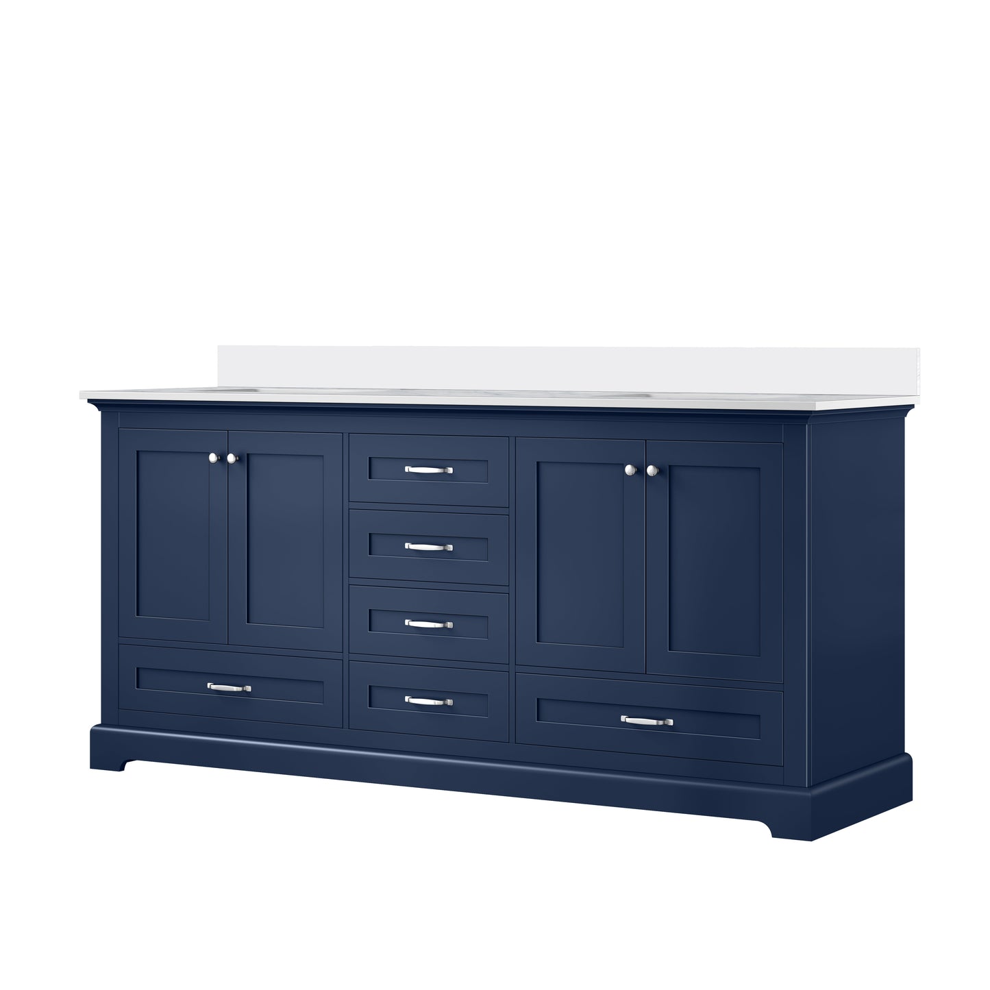 Dukes 72 in. W x 22 in. D Navy Blue Double Bath Vanity and Cultured Marble Top