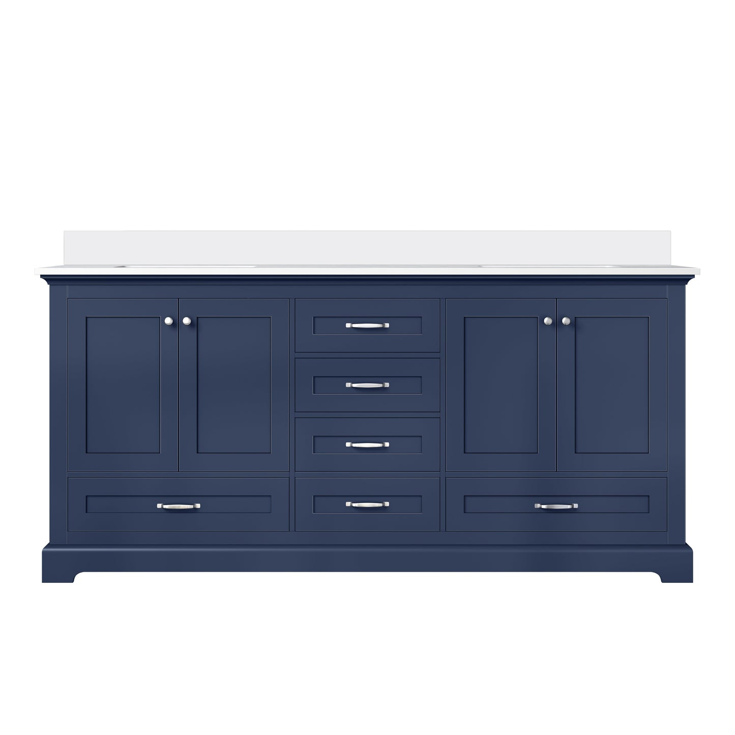 Dukes 72 in. W x 22 in. D Navy Blue Double Bath Vanity and Cultured Marble Top