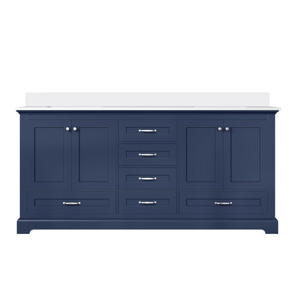 Dukes 72 in. W x 22 in. D Navy Blue Double Bath Vanity and Cultured Marble Top