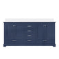 Dukes 72 in. W x 22 in. D Navy Blue Double Bath Vanity and Cultured Marble Top