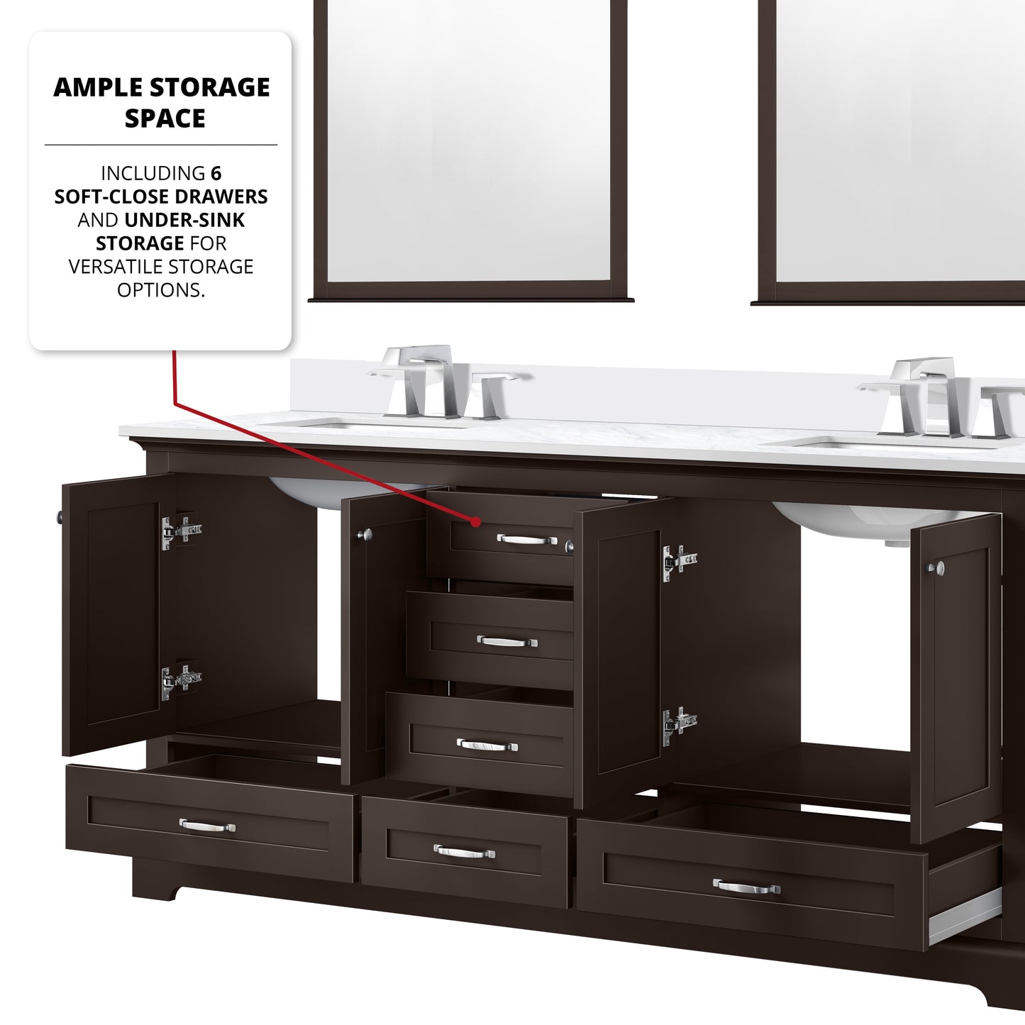 Dukes 72 in. W x 22 in. D Espresso Double Bath Vanity and Cultured Marble Top