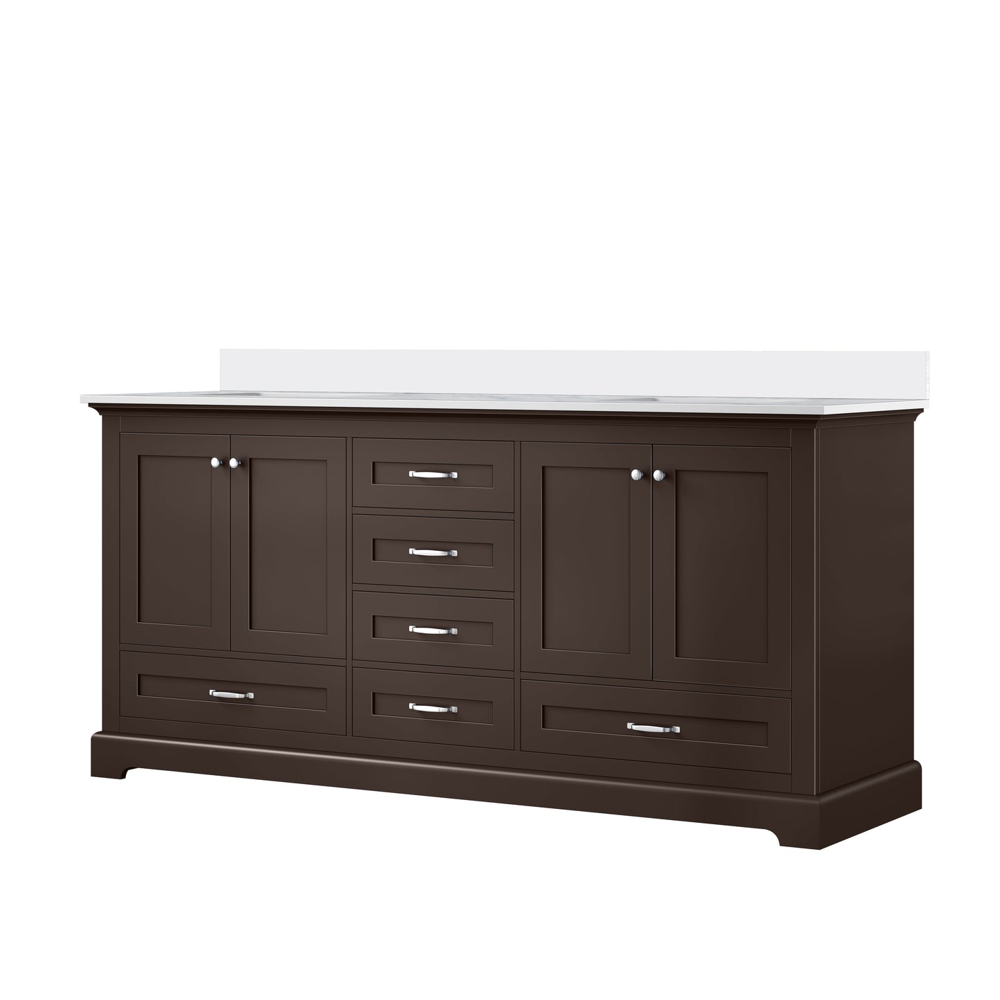 Dukes 72 in. W x 22 in. D Espresso Double Bath Vanity and Cultured Marble Top