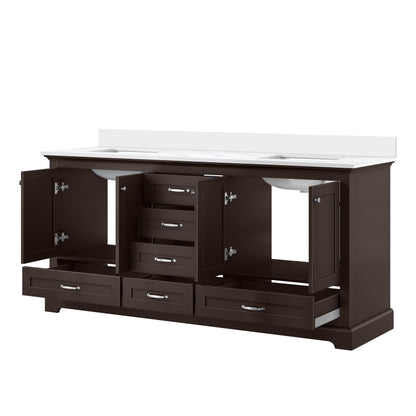 Dukes 72 in. W x 22 in. D Espresso Double Bath Vanity and Cultured Marble Top