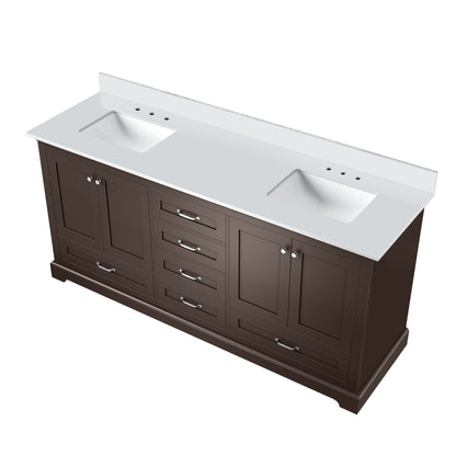 Dukes 72 in. W x 22 in. D Espresso Double Bath Vanity and Cultured Marble Top