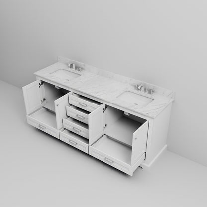 Dukes 80 in. W x 22 in. D White Double Bath Vanity