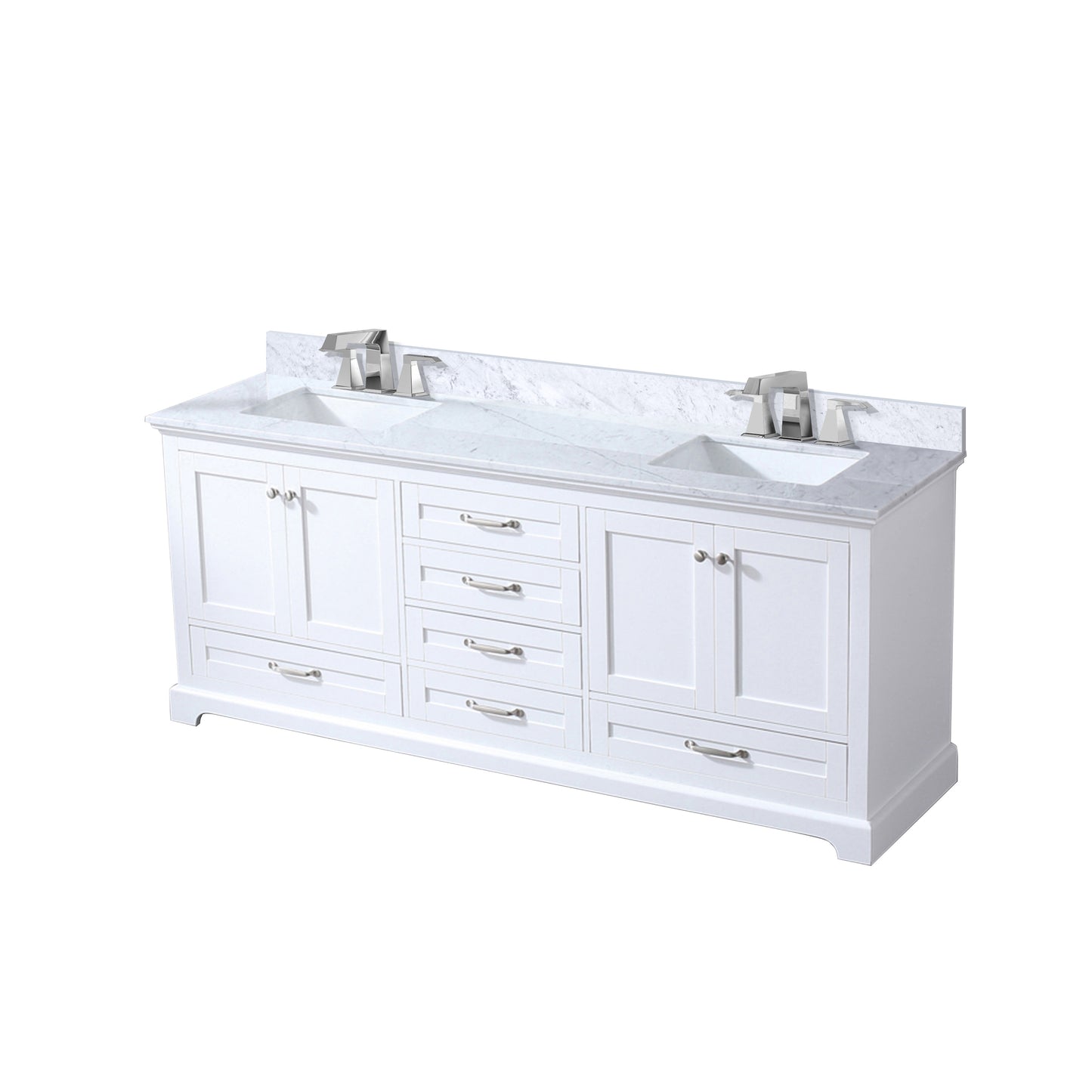 Dukes 80 in. W x 22 in. D White Double Bath Vanity