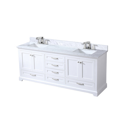 Dukes 80 in. W x 22 in. D White Double Bath Vanity