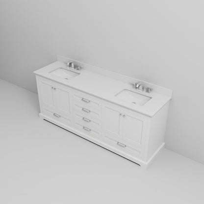 Dukes 80 in. W x 22 in. D White Double Bath Vanity